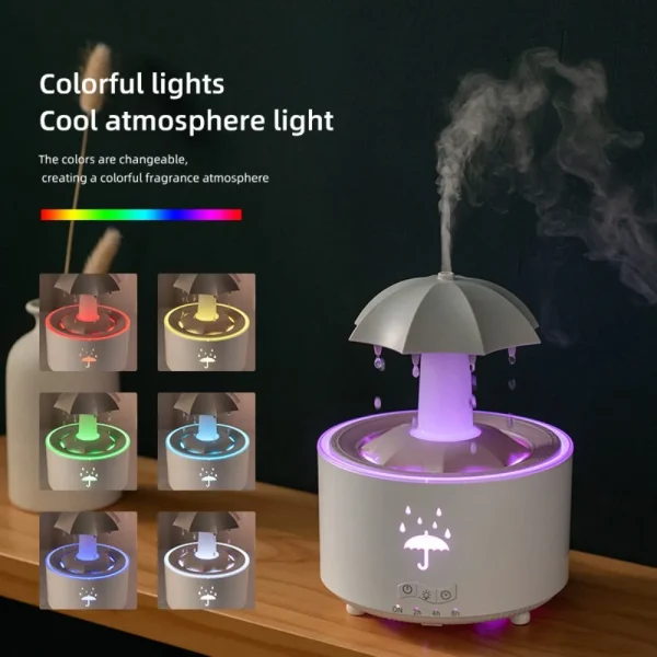 Humidificador tipo paraguas, difusor con efecto lluvia - Imagen 4